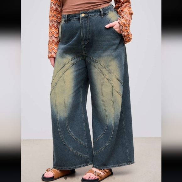 Cider NWT Denim Mid Rise Washed Button Pocket Straight Leg Jeans Size XL - Picture 5 of 6